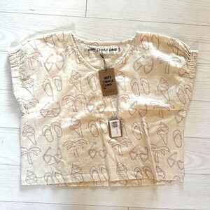 Happy French Gang Top S Handwoven Organic Cotton Natural Dyes $149 retail